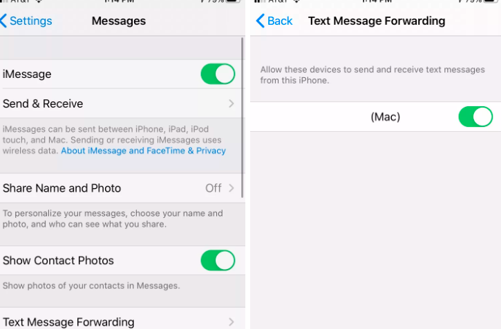 如何设置Mac和iPhone的短信和通话