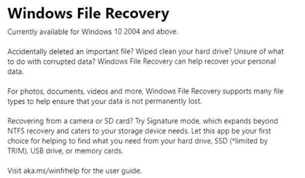 微软发布适用于Windows 10的免费文件恢复工具