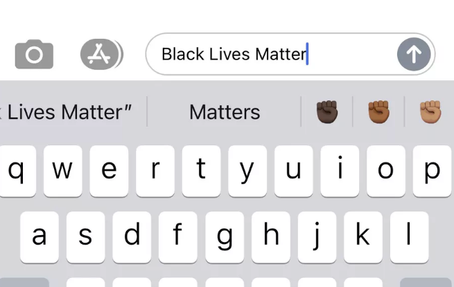 如果您输入“ Black Lives Matter”或“ BLM”，iOS键盘现在会提示Black Fist表情符号