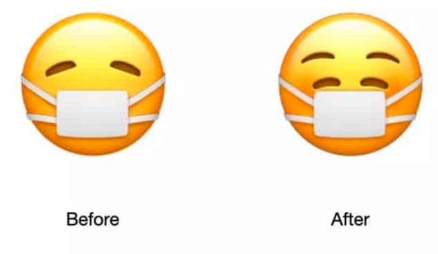 苹果公司正在根据iOS 14.2的要求对口罩表情符号进行更改