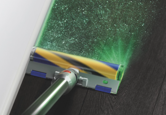 戴森的新型V15 Detect真空吸尘器使用激光为清洁地板的方式提供照明