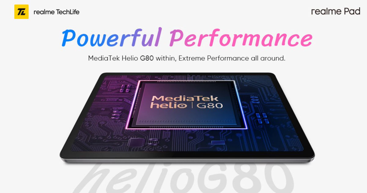 Realme Pad 确认在 9 月 9 日发布前配备联发科 Helio G80