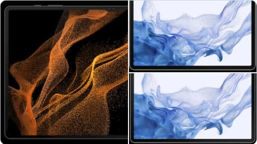 三星 Galaxy Tab S8 渲染图显示三种型号的不同设计